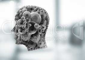 Cog head with bright background