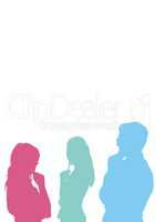 businessman and woman color silhouette