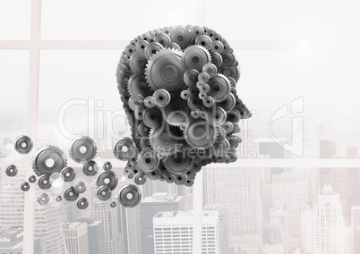 Cog head with bright background