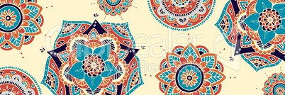 Mandala Diwali Designs background, panorsamic