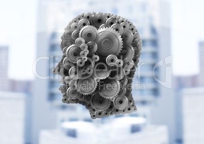 Cog head with bright background