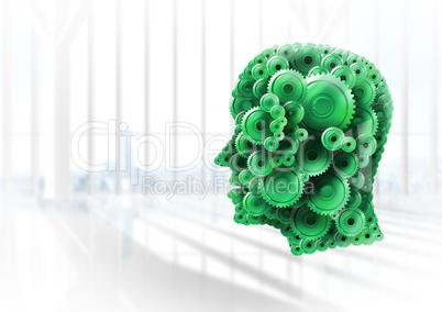 Cog head with bright background