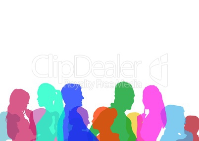 color silhouette of people