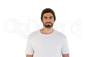 Handsome man posing against white background