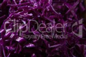 Close-up of chopped red cabbage