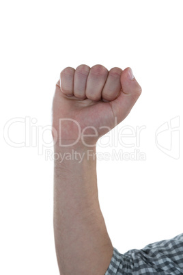 Hand gesture against white background