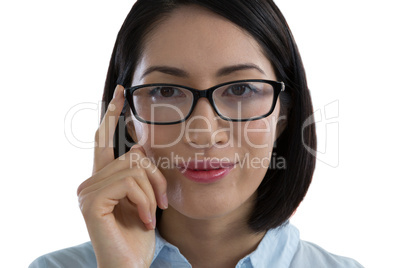 Close-up of woman in spectacle