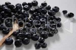 Blueberries on a white background