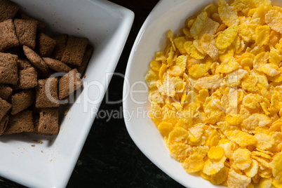 Bowls of various breakfast