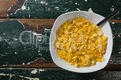 Bowl of wheaties cereal with spoon