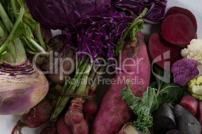 Various vegetables on white background