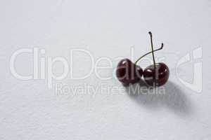 Cherry fruits on a white background