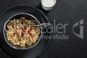 Breakfast cereals in bowl