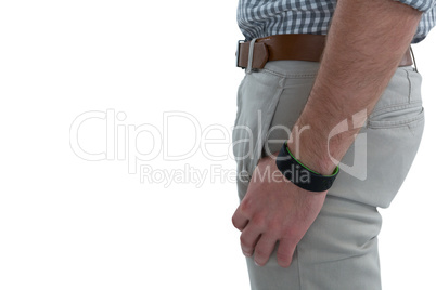 Man wearing fitness band