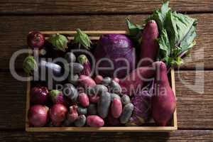 Various vegetables on basket