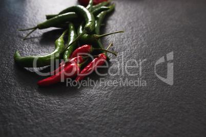 Green and red chili pepper