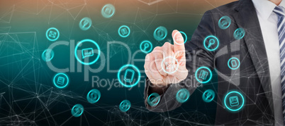 Composite image of businessman pointing with his finger Composite image of businessman pointing with his finger
