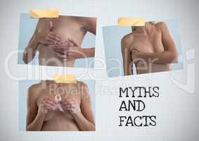 Myths and facts text and Breast Cancer Awareness Photo Collage