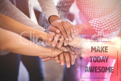 Composite image of make today awesome text on yellow paint