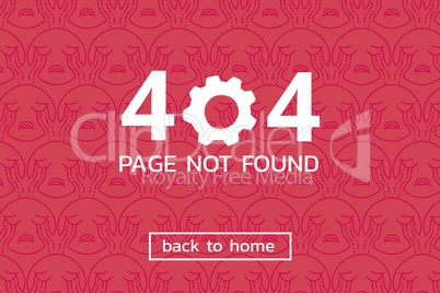 404 page not found text against red background