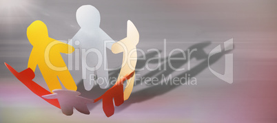Composite image of man holding hands in circle