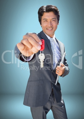 Man holding key in front of Vignette