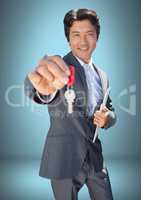 Man holding key in front of Vignette