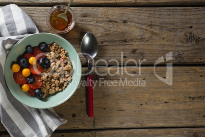 Fruit cereal in bowl