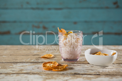 Breakfast on wooden table