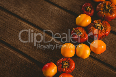 Close up of candies with small pumpkins on table