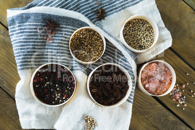 Various type spices in bowl