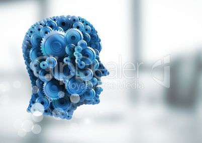 Cog head with bright background