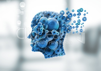 Cog head with bright background