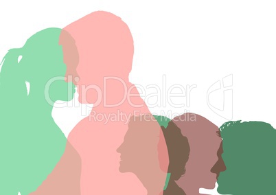 color silhouette of people