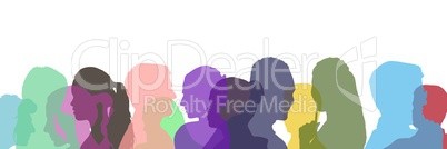 color silhouette of people