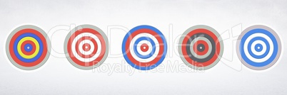 Row of five Targets