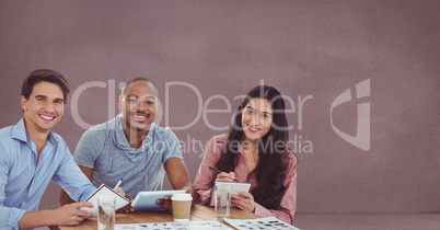 Creative people with pink background