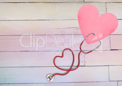 Heart with stethoscope
