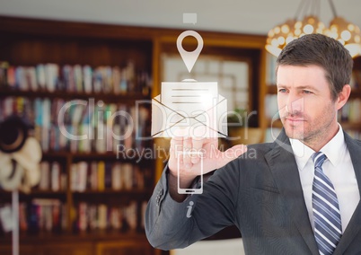 businessman using contact icon interface