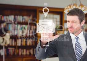 businessman using contact icon interface