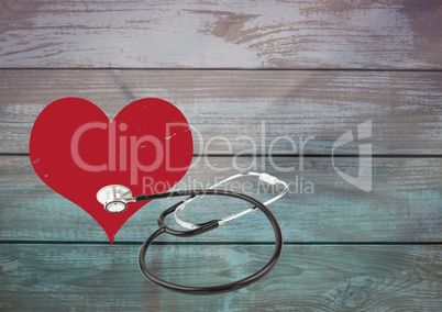 Heart with stethoscope