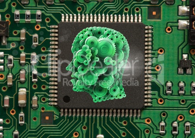 Cog head  in center of microchip