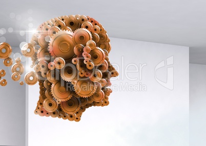 Cog head with bright background