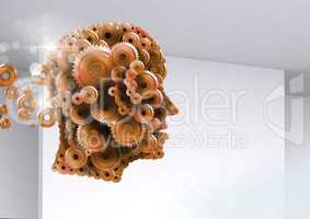 Cog head with bright background