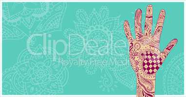 Henna Five Diwali background, wide