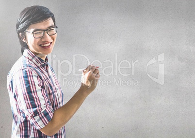 Creative man with grey background