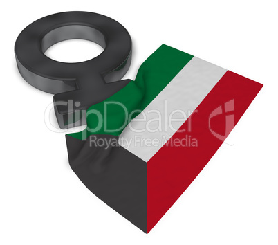 symbol für weiblich und flagge von kuwait