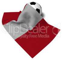 soccer ball and flag of peru - 3d rendering
