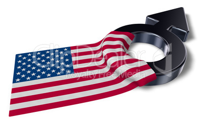 marssymbol und flagge der usa