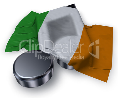 musiknote und irische flagge